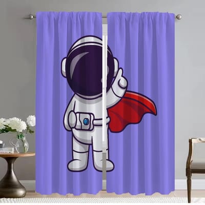 Astronaut Cartoon Verduisteringsgordijnen voor Woonkamer Raamgordijn Tule voor Slaapkamer Huisinterieur Gordijnen 2 Stuks Shades W50xH70cmx2pcs-CL blue