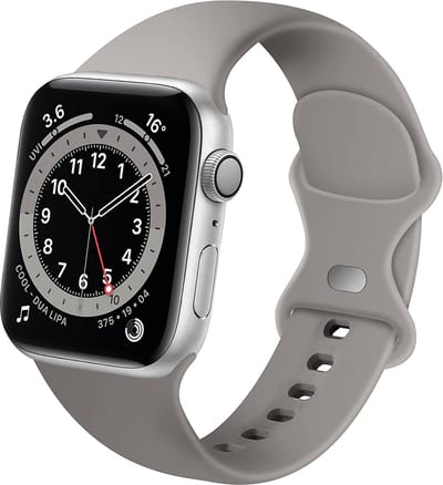 Strap-it Classic Siliconen band - Geschikt voor Apple Watch bandje - Series 1/2/3/4/5/6/7/8/9/10/11/SE/SE2/SE3 - Grijs - Bandje siliconen sport loop - iWatch sportbandje voor maat: 38 / 40 / 41 / 42mm