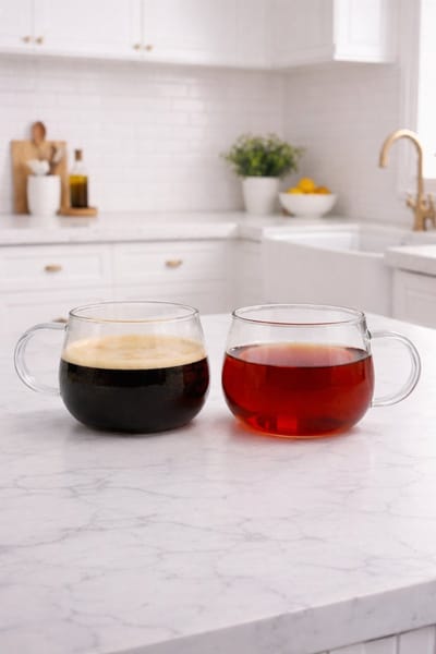 Mevaz Thee- en Koffieglazen 400ml – 2 Stuks – Glazen Mokken – Cappuccino, Latte & Theeglas – Transparant