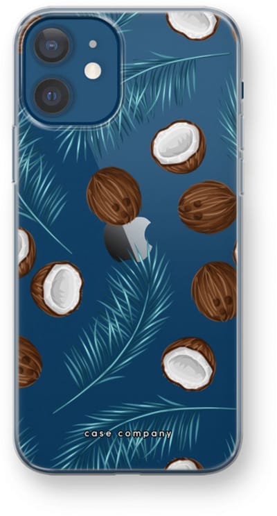 Case Company® - Hoesje geschikt voor iPhone 12 mini hoesje - Kokosnoot - Soft Cover Telefoonhoesje - Bescherming aan alle Kanten en Schermrand