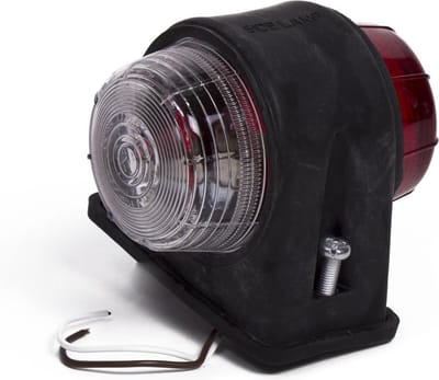 Benson Breedtelamp rubber - halogeen - 12V/24V - rood/wit - 74 mm