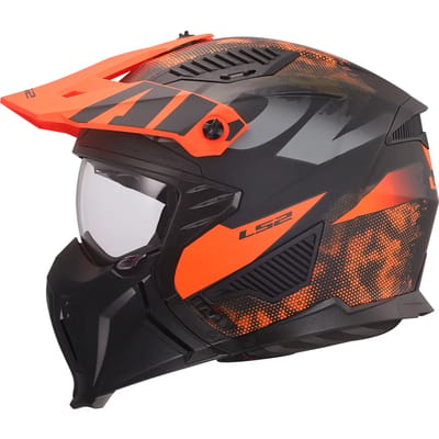 LS2 Helm Drifter Gas OF606 grijs / oranje maat XS