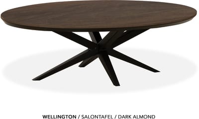 Maxfurn - Ovale salontafel | Zeer krasvast met verjongde rand| Kleur: Dark almond