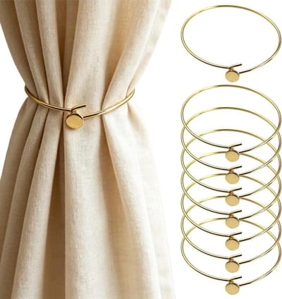 gordijnhouders 60 mm - metalen goud - 8 stuks - stijlvolle decoratie voor interieur - ShopVlot