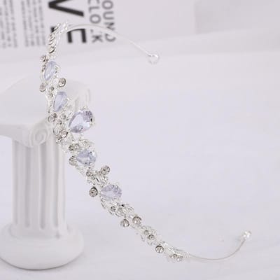 Bruidshoofdtooi Strass Zirkoon Prinses Verjaardagskroon Kinder Catwalk Prestaties Hoofdband Formele kledingaccessoires white