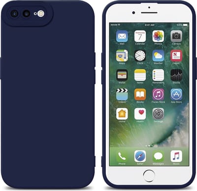 Cadorabo Hoesje geschikt voor Apple iPhone 7 PLUS / 7S PLUS / 8 PLUS in FLUID DONKER BLAUW - Beschermhoes gemaakt van flexibel TPU silicone Cover Fluid Case