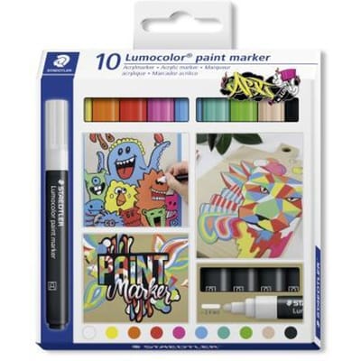 STAEDTLER Lumocolor paint marker set 10 kleuren