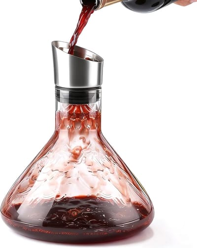 Elegante wijn decanter met luchtinlaat, 1500 ml, druppelvrij ontwerp, ideaal cadeau voor wijnliefhebbers en fijnproevers