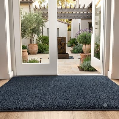 Maison Elara Deurmat 60x90 cm Antislip Droogloopmat Super Absorberend Machinewasbaar Blauw-Zwart