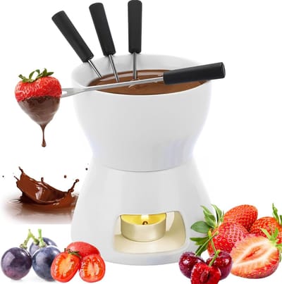 SNJY® Fondueset - Fondue - Fonduepan - 4 Personen - Wit