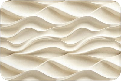 Badmat 90x60 cm - Antislip - Lijnen - Golvend - Crème - Badmatten voor badkamer - Badkamermat - Douchemat - Badkamer mat