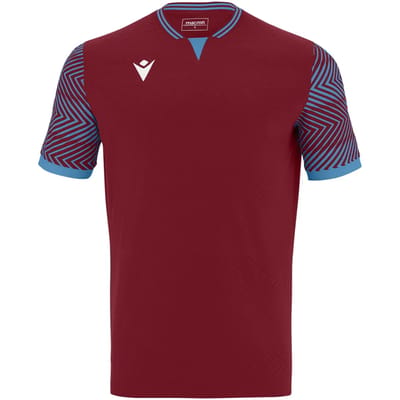 Macron Tureis Shirt Korte Mouw Heren - Bordeaux / Hemelsblauw | Maat: 3XL
