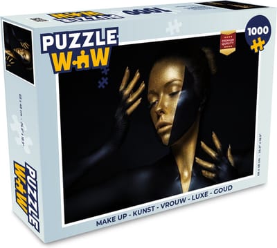 Puzzel Make up - Kunst - Vrouw - Luxe - Goud - Legpuzzel - Puzzel 1000 stukjes volwassenen