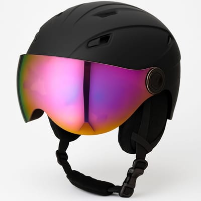 GOOFF Speed skihelm 3-in-1 met oorstukken en olievizier & geïntegreerde skibril - matzwart maat M - 14 ventilatieopeningen, 2 afsluitbaar - extra zachte afwerking - voor mannen en vrouwen