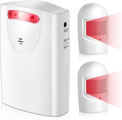 Oprit Alarm - Bewegingsmelder Systeem - Huis Beveiligen - Draadloze Infrarood - 2 Sensoren - Wit