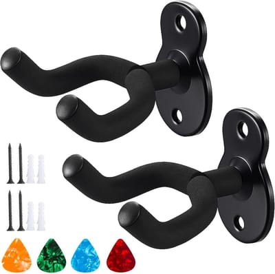 U-vormige gitaar muurhanger met picks - Perfecte wandbevestiging voor gitaar, bas en ukelele