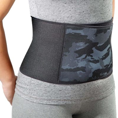 Mövibrace - Buikband - Buik- En Rug Ondersteuning - Verstelbaar - Unisex - Zwart/Camouflage - Maat L/XL