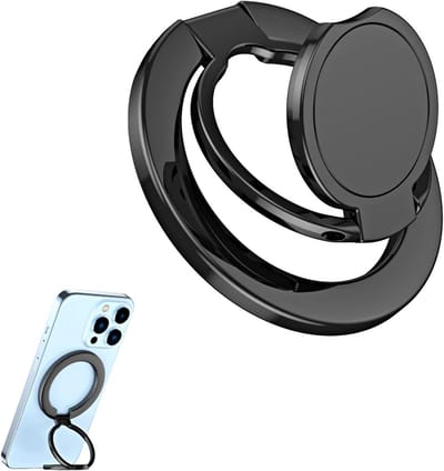 Vouwbare Magnetische Ring voor Smartphones en Tablets, 360° Rotatie, Geschikt voor Mobiele Telefoons en Accessoires (Zwart)