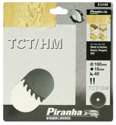 Piranha Cirkelzaagblad TCT/HM, 160 x 16mm 40 tanden X13105