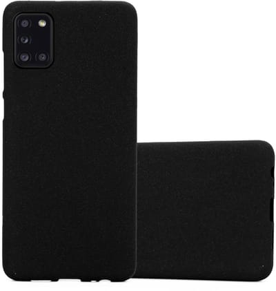Cadorabo Hoesje geschikt voor Samsung Galaxy A31 in FROST ZWART - Beschermhoes gemaakt van flexibel TPU silicone Case Cover