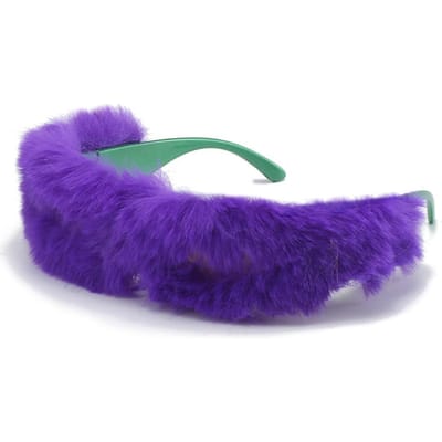 Trendy Bont Modern Zonnebril Handgemaakt UV400 Bont Zonnebril Kattenoog Punk Zonnebril geschikt voor Dames en Heren