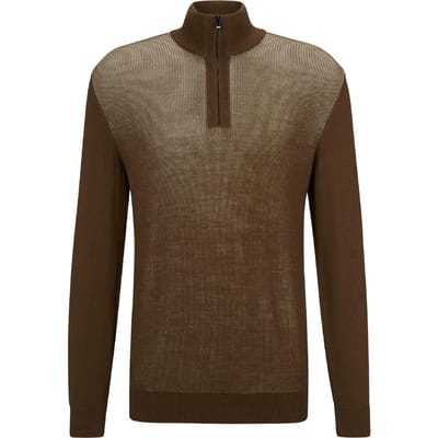 Boss Heren Funnel Neck Regular Sweater Top (Groen)