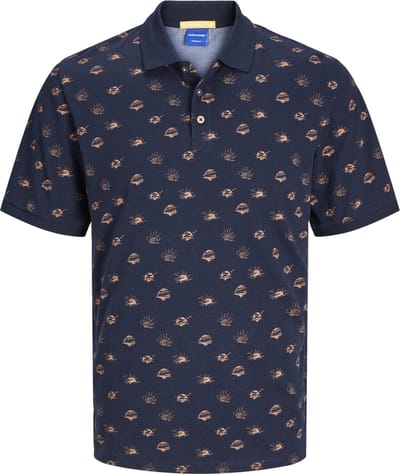 Jack & Jones Poloshirt Jorpalm Aop Polo Ss Dut 12257948 Sky Captain Mannen Maat - S