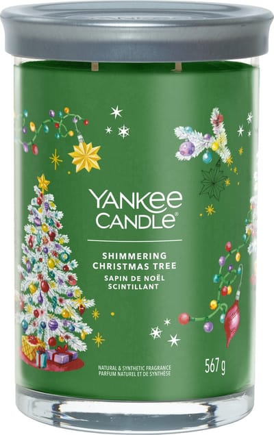 Yankee Candle - Shimmering Christmas Tree Large Tumbler Geurkaars - 100 branduren - twee lonten