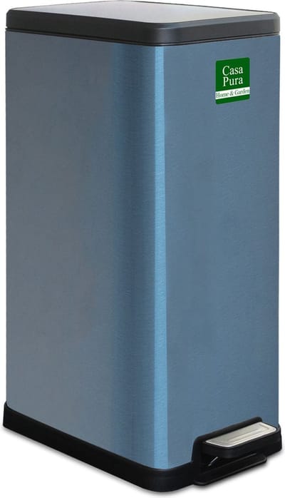 FLOORDIREKT Prullenbak - Vuilnisbak - Zack - Afvalbak voor keuken - Metaalic Blauw - 15 L