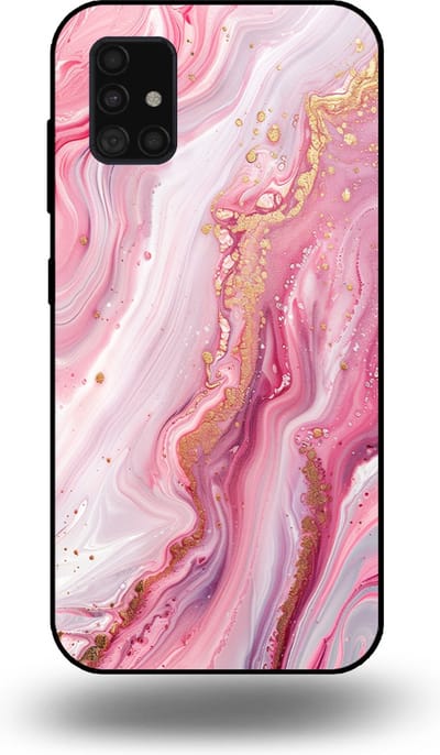 Smartphonica Telefoonhoesje geschikt voor Samsung Galaxy A51 5G met marmer opdruk - TPU backcover case marble design - Roze geschikt voor Samsung Galaxy A51 5G