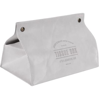 Boîte à mouchoirs Originalité en Cuir PU Organisateur de Mouchoirs de Bureau pour Chambre à Coucher Salon Gris