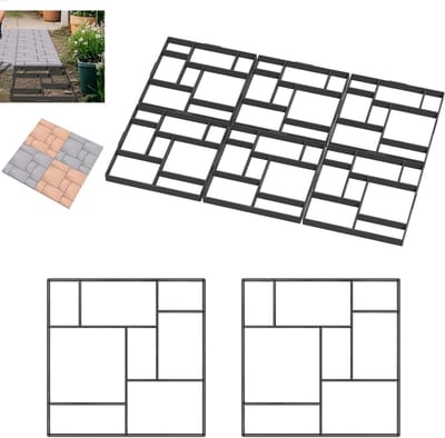 Beton Vormen - Tuinpad Vormen - Terras Aanleggen - Herbruikbaar Kunststof - 50 x 50 x 4.5 cm - Zwart