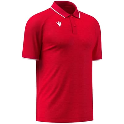 Macron Glory Aulos Polo Kinderen - Rood / Wit | Maat: 7-8 Y