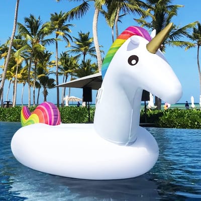 SnelShoppen - Dracarys Eenhoorn Opblaasbare Ride-on 250x140x110cm - Water Speelgoed voor Volwassenen en Kinderen - Zwembad Drijvend Bed en Zwemring vo
