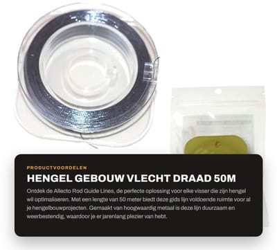 Dailygoods- Hengel Gids Oog - Duurzaam Metaal - 50m Vlechtlijn - Hengel Accessoire - Gids Ring Fix - Weerbestendig - Vislijn