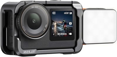 Aluminium Beschermframe met Magnetische LED Verlichting voor DJI Osmo Action 6 Camera - Snelle Bevestiging, Duurzaam en Lichtgewicht Ontwerp met 1/4" Schroef