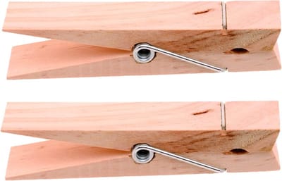 XXL Wasknijpers - 2x - 15 x 3,5 cm - hout - mega knijpers - hobby en organiseren
