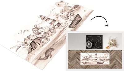 Keukenloper - Loper keuken - Strand - Kinderen - Dieren - 120x50 cm - Keukenloper vinyl