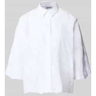 Regular fit blouse met stitchings en 3/4-mouw