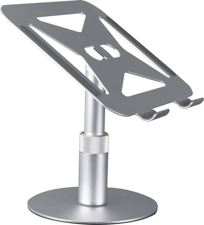 NÖRDIC Draaibare laptop standaard - Tot 17.3 inch - Notebook en Laptopverhoger - Aluminium - 360 Graden draaibaar