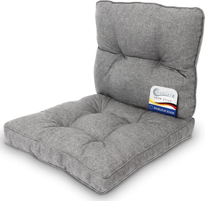 Loungekussen Set - Tuinkussens Buiten - Buiten Ontspannen - Waterafstotend Materiaal - 70x70 & 70x40 cm - Lichtgrijs