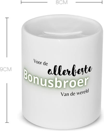 Akyol - voor de allerbeste bonusbroer van de wereld Spaarpot - Broer - de beste bonusbroer - verjaardagscadeau - verjaardag - cadeau - cadeautje voor broer - broer artikelen - kado - geschenk - gift - 350 ML inhoud