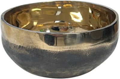 Klankschaal ishana goud/zwart 10-11 cm