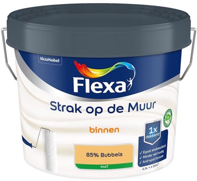 Flexa - Strak Op De Muur Binnen Mat - 85% Bubbels - Mengverf - 2,5 L