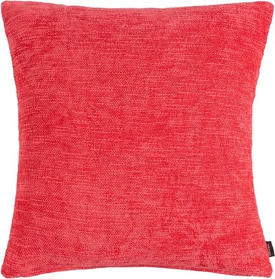 Coco Chenille Coral Rood Kussen | 45 X 45 | Sierkussen Voor Woonkamer Of Slaapkamer