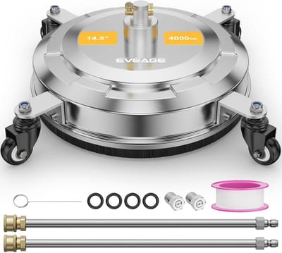 Hogedrukreiniger oppervlaktereiniger 14,5 inch - Roestvrijstalen accessoires met 4 wielen