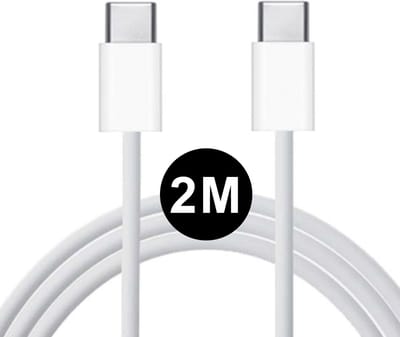 USB-C oplaadkabel - 2 Meter - Snellader - USB C naar USB C - Oplader Kabel - Wit