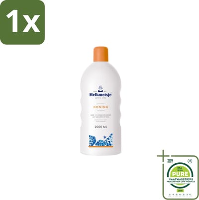 1 x Melkmeisje Bad en Douche Crème Honing 2000 ml - Bad En Douche Crème - Melkmeisje Crème - Honing Crème - Huid Verzorging - Hydratatie Crème