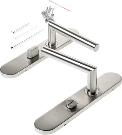 Deurkruk L-model m/sch.rvs wc8x63 rs 45x245mm