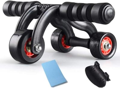 Abdominale Roller - Buikspier Wiel - Kracht Training - Zelf Rebound Technologie - 3 Wielen - Rood